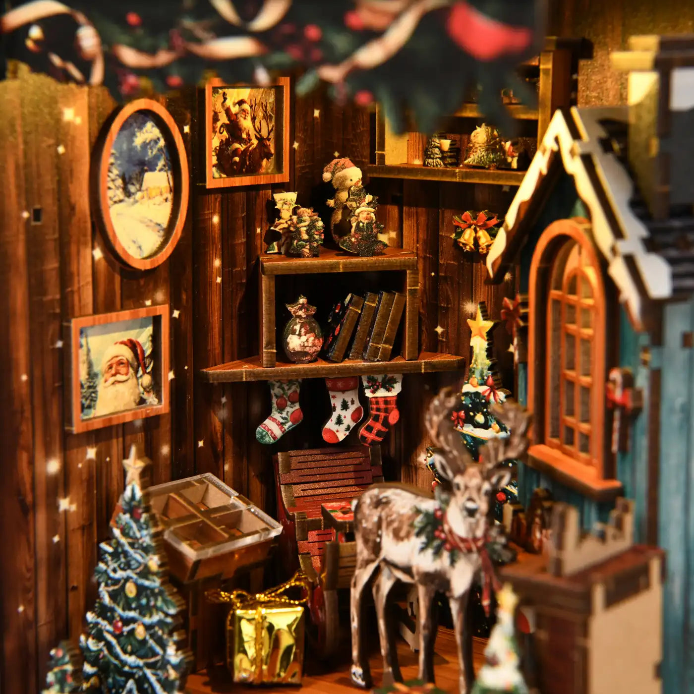 Snow Realm Pavilion – DIY Book Nook Kit with LED Touch Lamp (3D wooden puzzle)