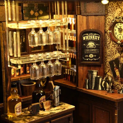 Corner Tavern – DIY Mini House with LED Touch Light(3D wooden puzzle)