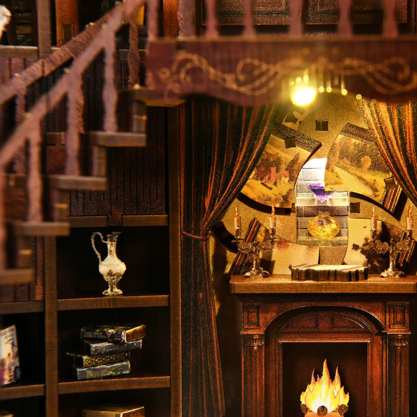 Ancient Rhyme Library – DIY Book Nook Kit with LED Touch Lamp (3D wooden puzzle)