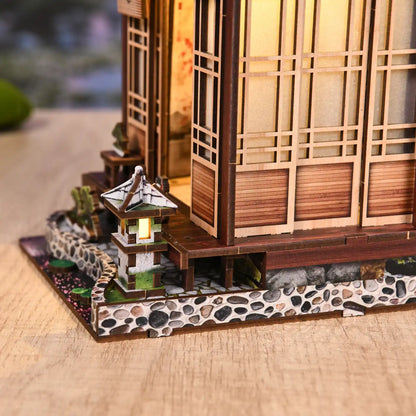 Japanese Garden House – DIY Book Nook Kit with LED Touch Lamp (3D wooden puzzle)