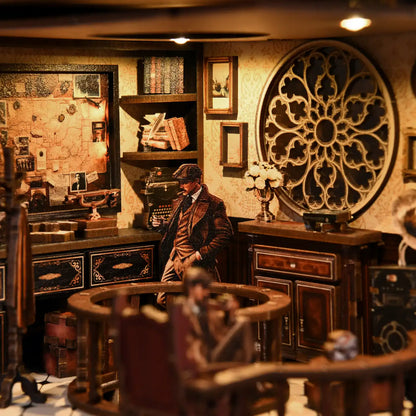 Dark Box Mystery Case – DIY Book Nook Kit with LED Touch Lamp (3D wooden puzzle)