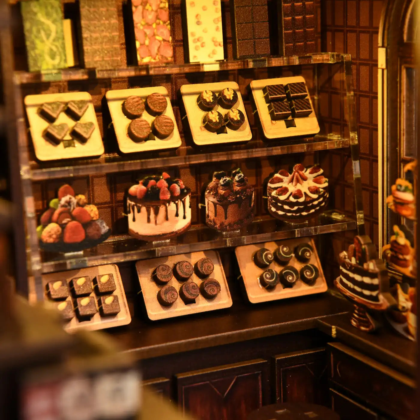 Sweet Chapter Dessert Shop – DIY Book Nook Kit with LED Touch Lamp (3D wooden puzzle)