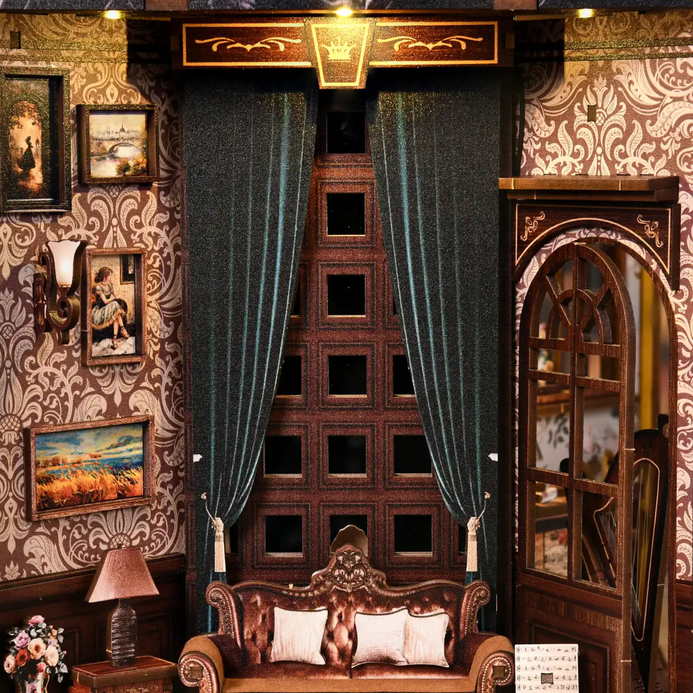 Melody Musical Instrument Box – DIY Book Nook Kit with LED Touch Lamp (3D wooden puzzle)