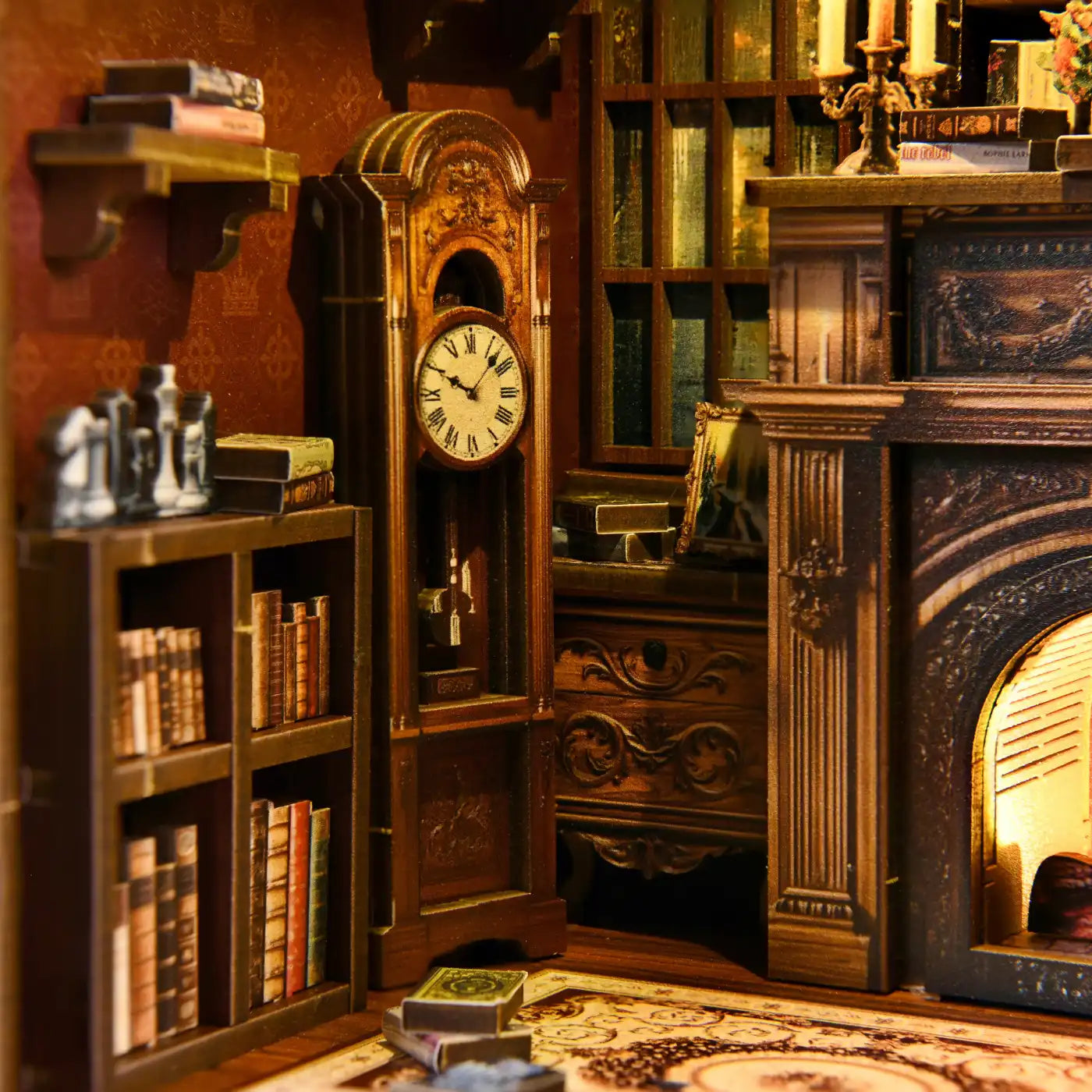 Twilight Library – DIY Book Nook Kit with LED Touch Lamp (3D wooden puzzle)