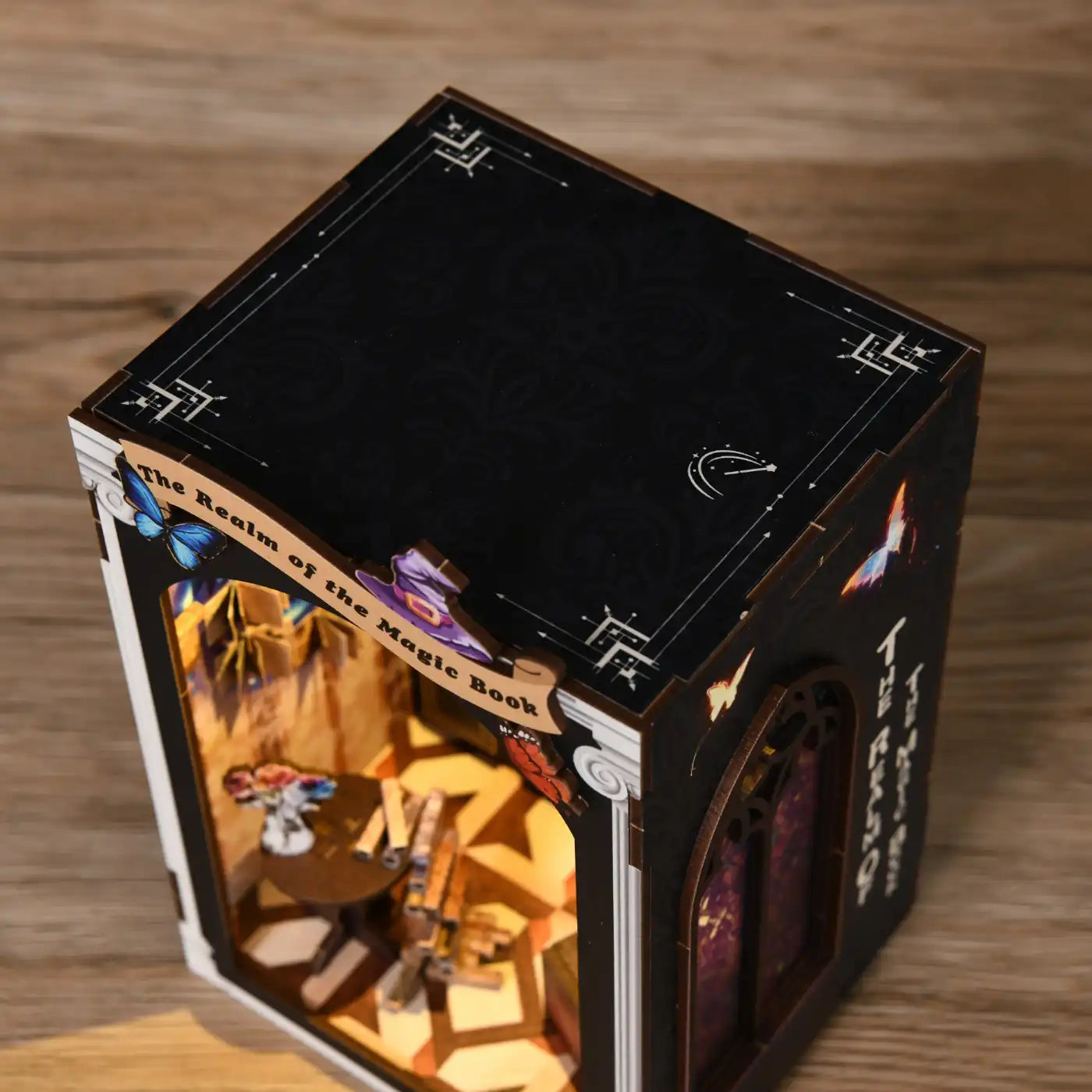 The Realm of the Magic Book – DIY Book Nook Kit (3D Wooden Puzzle)