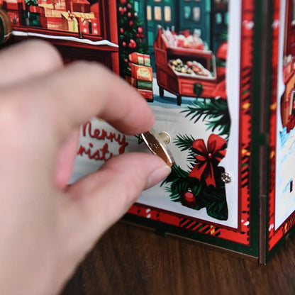 Christmas Shop – DIY Book Nook Kit with LED Touch Lamp and Music Box (3D Wooden Puzzle)