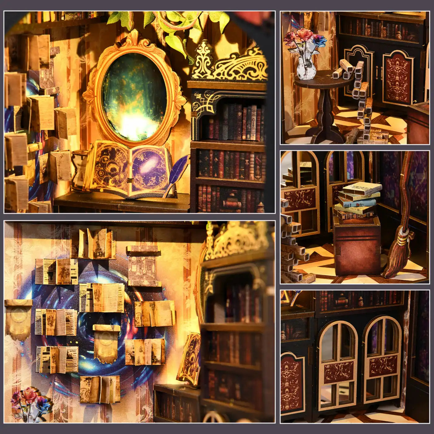 The Realm of the Magic Book – DIY Book Nook Kit (3D Wooden Puzzle)