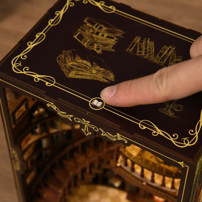 Ancient Rhyme Library – DIY Book Nook Kit with LED Touch Lamp (3D wooden puzzle)