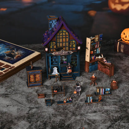 Magical Halloween Night – DIY Book Nook Kit with LED Touch Lamp (3D wooden puzzle)