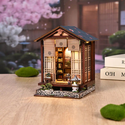 Japanese Garden House – DIY Book Nook Kit with LED Touch Lamp (3D wooden puzzle)