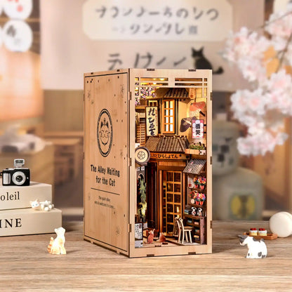 The Alley Waiting for the Cat – DIY Book Nook Kit with LED Touch Lamp (3D wooden puzzle)