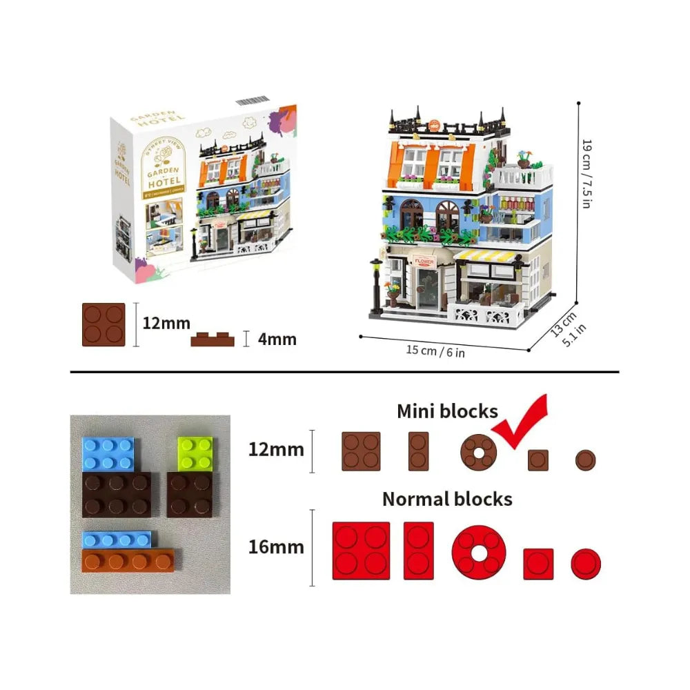 LED City Garden Hotel Building Set