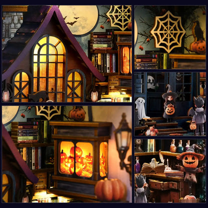 Magical Halloween Night – DIY Book Nook Kit with LED Touch Lamp (3D wooden puzzle)