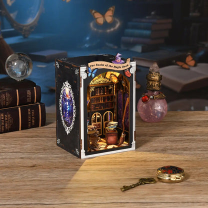 The Realm of the Magic Book – DIY Book Nook Kit (3D Wooden Puzzle)