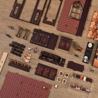 Sweet Chapter Dessert Shop – DIY Book Nook Kit with LED Touch Lamp (3D wooden puzzle)