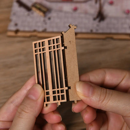 The Alley Waiting for the Cat – DIY Book Nook Kit with LED Touch Lamp (3D wooden puzzle)