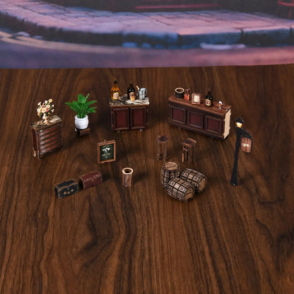 Corner Tavern – DIY Mini House with LED Touch Light(3D wooden puzzle)