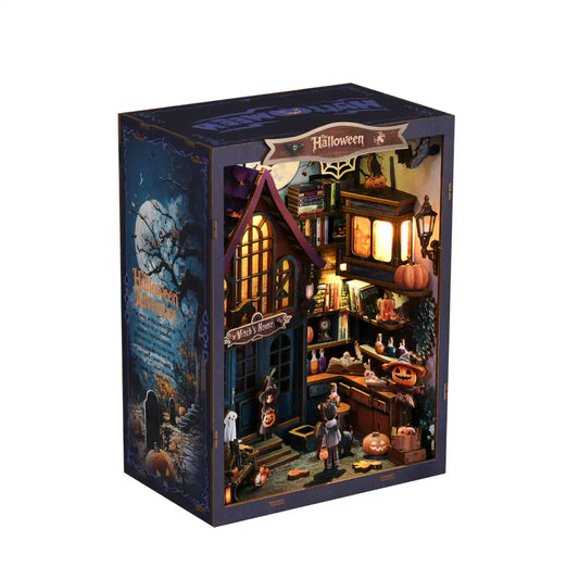 Magical Halloween Night – DIY Book Nook Kit with LED Touch Lamp (3D wooden puzzle)