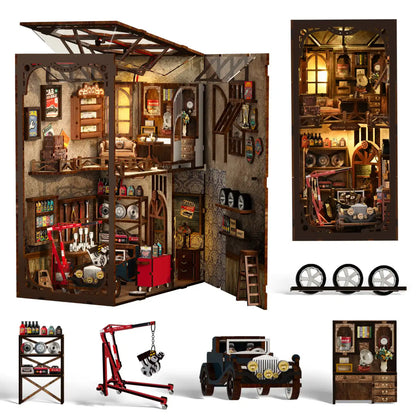 Craftsmanship Repair Shop – DIY Book Nook Kit with LED Touch Lamp (3D wooden puzzle)