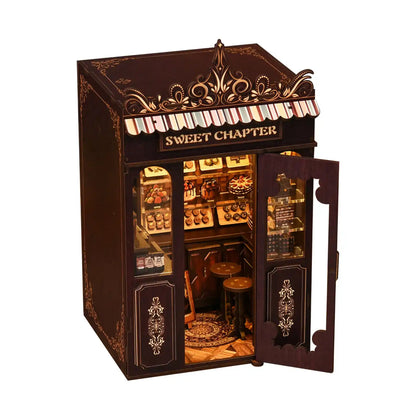 Sweet Chapter Dessert Shop – DIY Book Nook Kit with LED Touch Lamp (3D wooden puzzle)