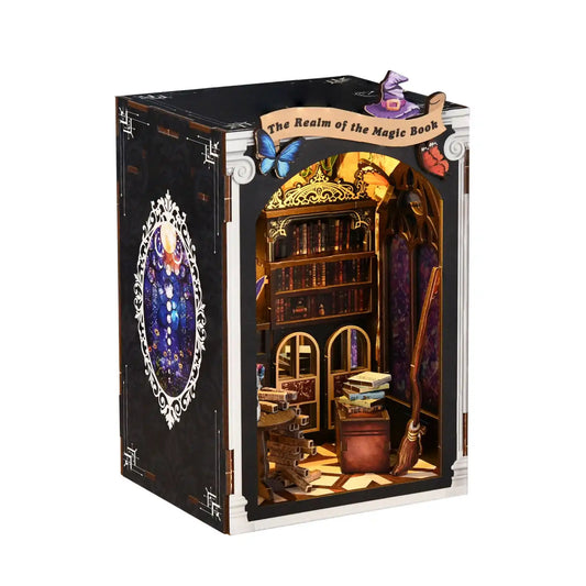 The Realm of the Magic Book – DIY Book Nook Kit (3D Wooden Puzzle)