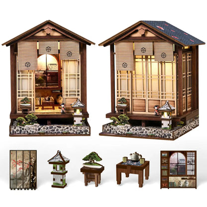 Japanese Garden House – DIY Book Nook Kit with LED Touch Lamp (3D wooden puzzle)
