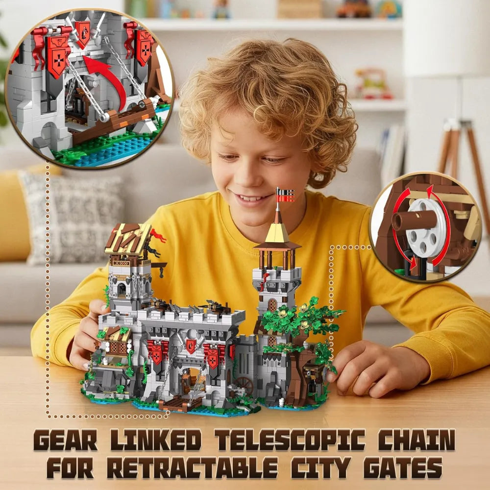 2-in-1 Medieval Castle Building Set