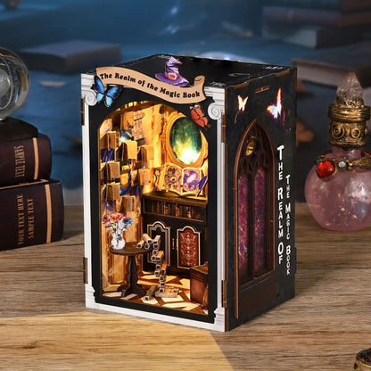 The Realm of the Magic Book – DIY Book Nook Kit (3D Wooden Puzzle)