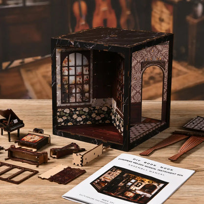Melody Musical Instrument Box – DIY Book Nook Kit with LED Touch Lamp (3D wooden puzzle)