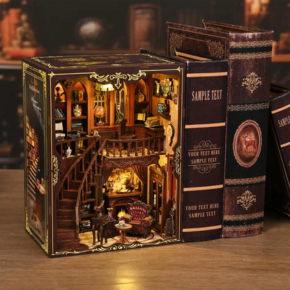 Ancient Rhyme Library – DIY Book Nook Kit with LED Touch Lamp (3D wooden puzzle)