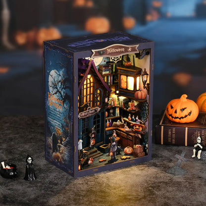 Magical Halloween Night – DIY Book Nook Kit with LED Touch Lamp (3D wooden puzzle)