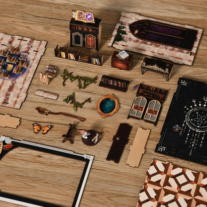 The Realm of the Magic Book – DIY Book Nook Kit (3D Wooden Puzzle)