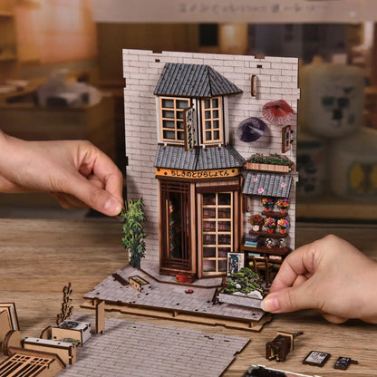 The Alley Waiting for the Cat – DIY Book Nook Kit with LED Touch Lamp (3D wooden puzzle)