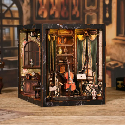 Melody Musical Instrument Box – DIY Book Nook Kit with LED Touch Lamp (3D wooden puzzle)