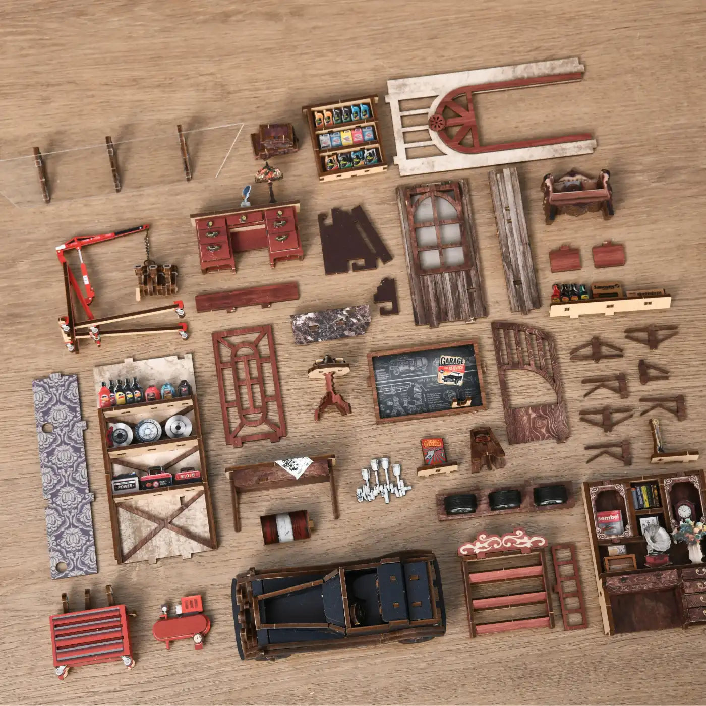 Craftsmanship Repair Shop – DIY Book Nook Kit with LED Touch Lamp (3D wooden puzzle)