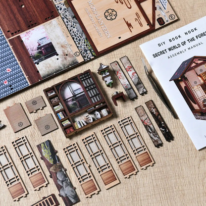 Japanese Garden House – DIY Book Nook Kit with LED Touch Lamp (3D wooden puzzle)