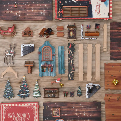 Snow Realm Pavilion – DIY Book Nook Kit with LED Touch Lamp (3D wooden puzzle)