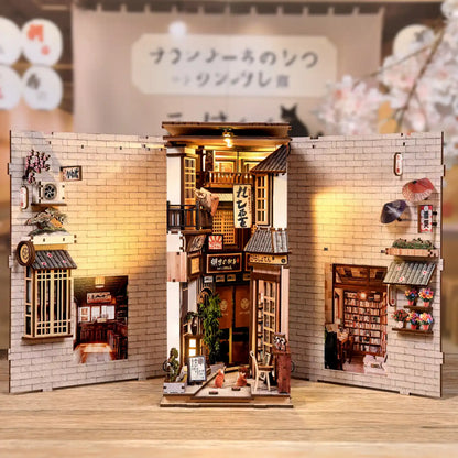 The Alley Waiting for the Cat – DIY Book Nook Kit with LED Touch Lamp (3D wooden puzzle)
