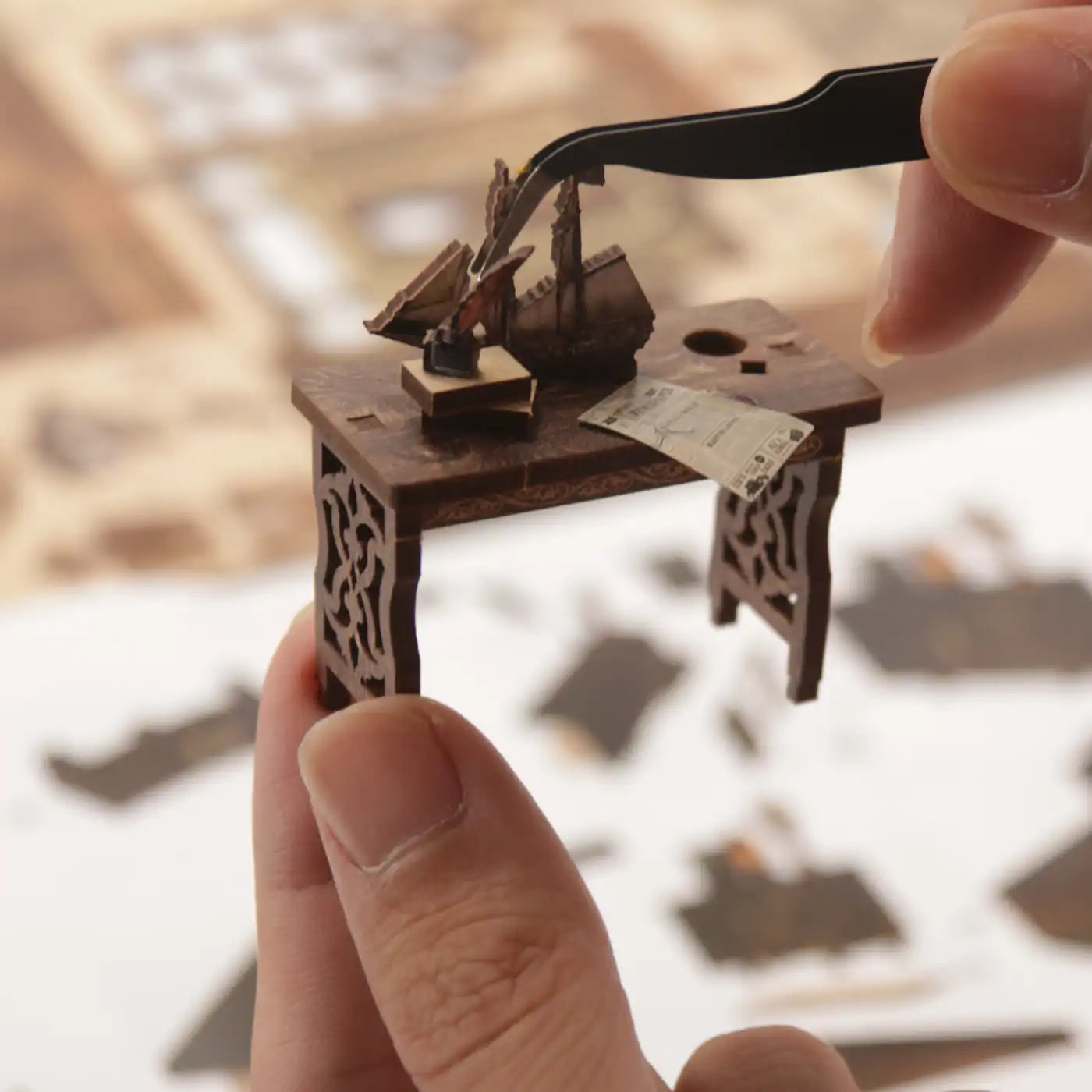 Antique Book Collection Room – DIY Book Nook Kit with LED Touch Lamp (3D wooden puzzle)