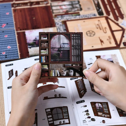 Japanese Garden House – DIY Book Nook Kit with LED Touch Lamp (3D wooden puzzle)