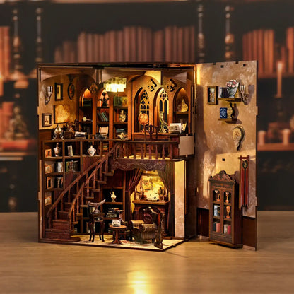 Ancient Rhyme Library – DIY Book Nook Kit with LED Touch Lamp (3D wooden puzzle)