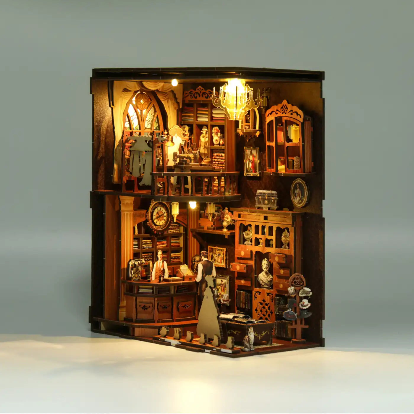 Victorian Tailor’s Shop – DIY Book Nook Kit with LED Touch Lamp (3D wooden puzzle)