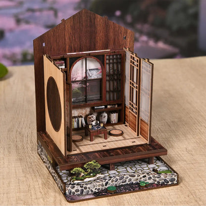 Japanese Garden House – DIY Book Nook Kit with LED Touch Lamp (3D wooden puzzle)