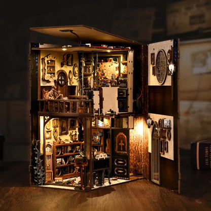 Dark Box Mystery Case – DIY Book Nook Kit with LED Touch Lamp (3D wooden puzzle)