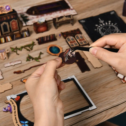 The Realm of the Magic Book – DIY Book Nook Kit (3D Wooden Puzzle)
