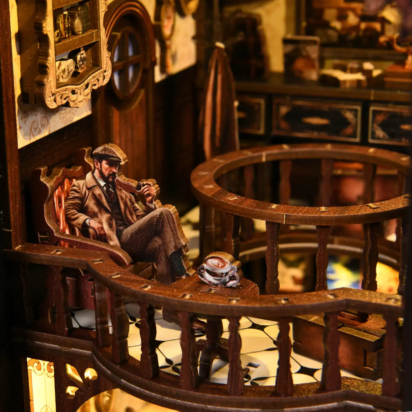 Dark Box Mystery Case – DIY Book Nook Kit with LED Touch Lamp (3D wooden puzzle)