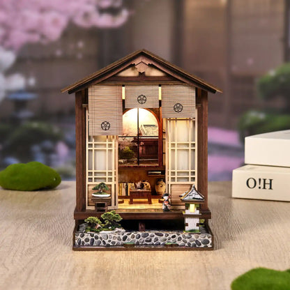 Japanese Garden House – DIY Book Nook Kit with LED Touch Lamp (3D wooden puzzle)