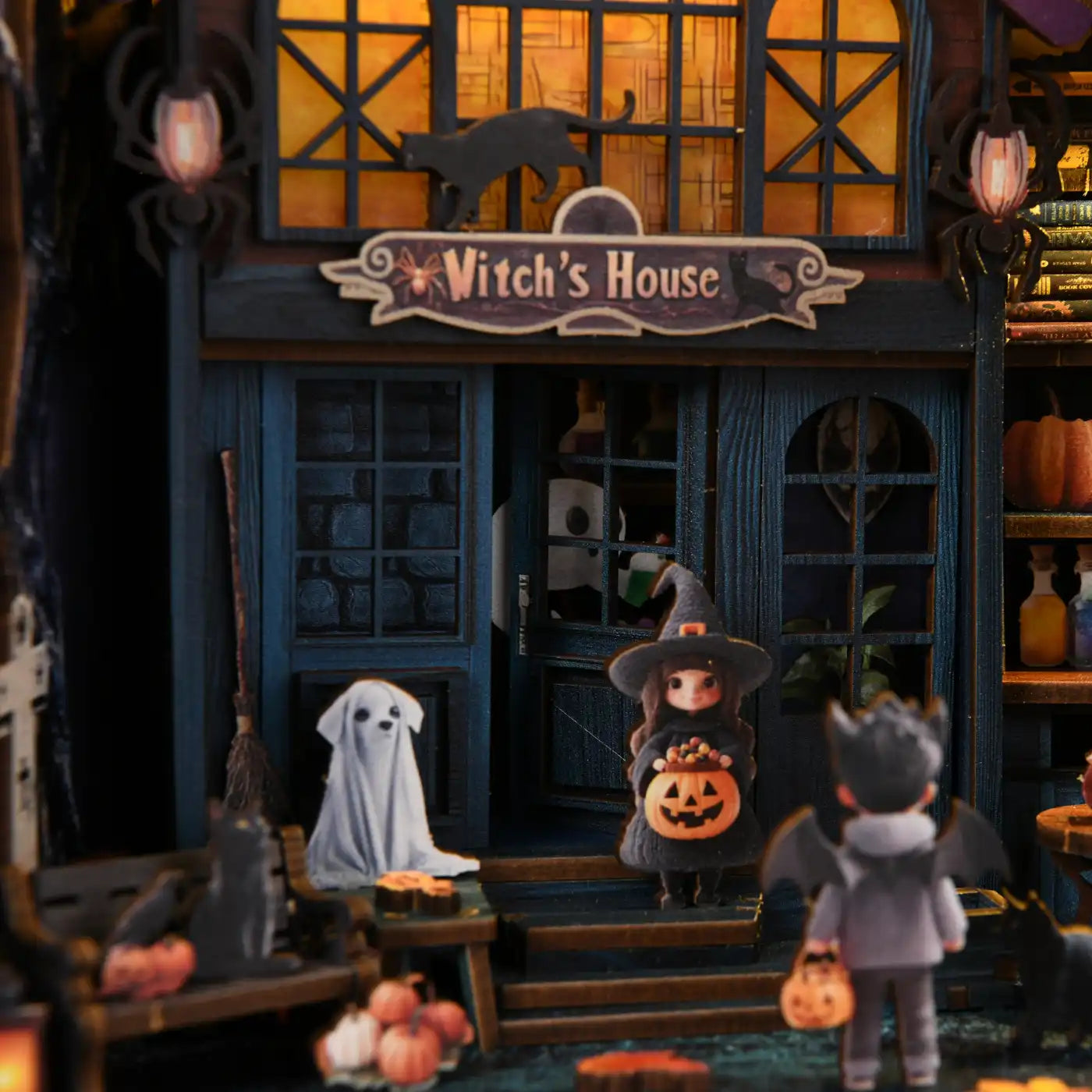 Magical Halloween Night – DIY Book Nook Kit with LED Touch Lamp (3D wooden puzzle)