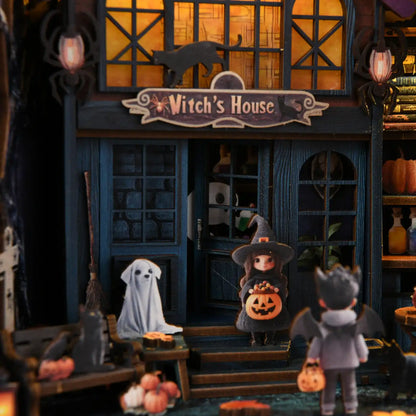 Magical Halloween Night – DIY Book Nook Kit with LED Touch Lamp (3D wooden puzzle)