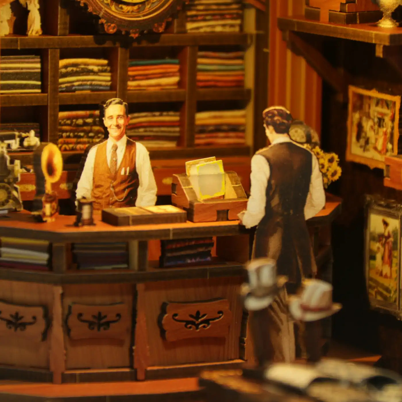 Victorian Tailor’s Shop – DIY Book Nook Kit with LED Touch Lamp (3D wooden puzzle)